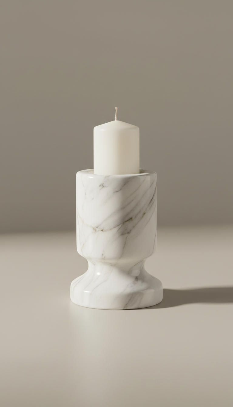 Whispered Elegance Marble Candle Holder