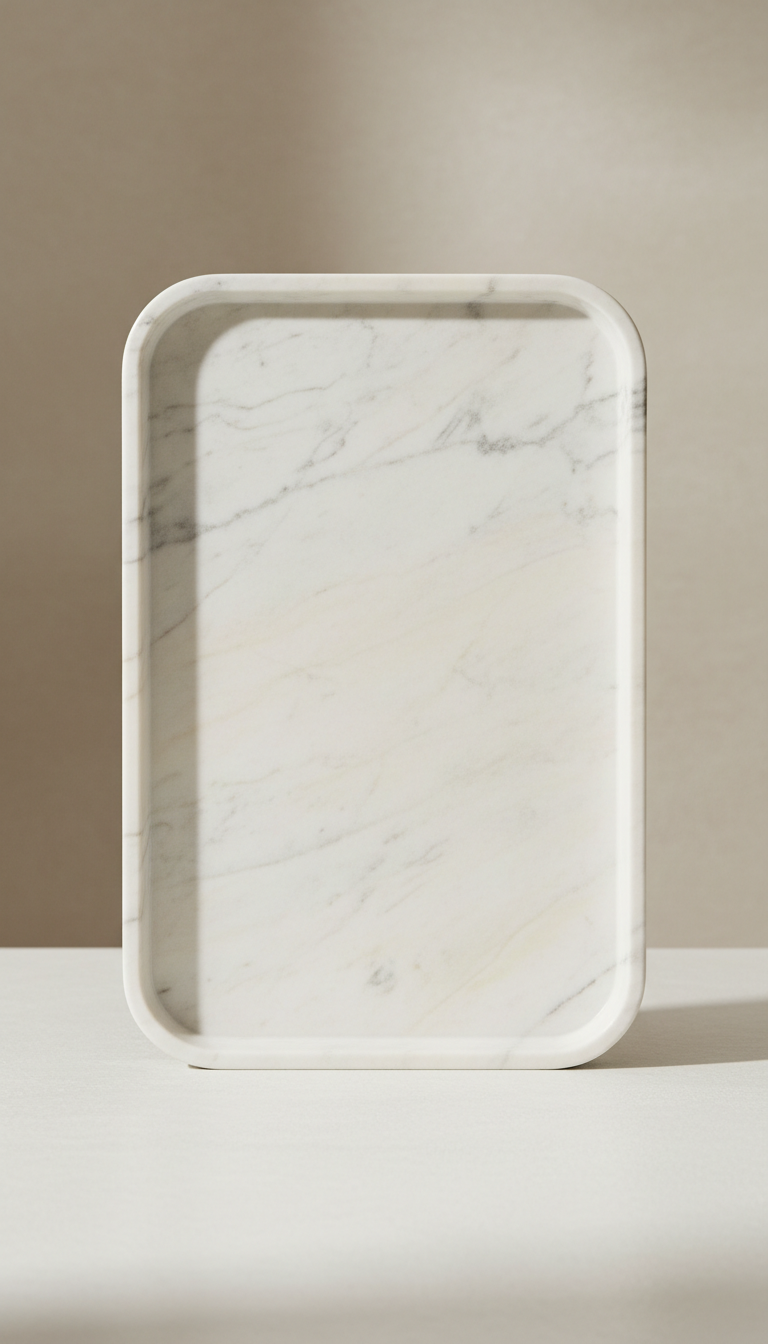 Marble Serving Tray with Beveled Edge