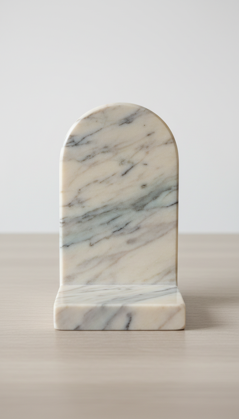 Classic Marble Bookend in Deep Noir