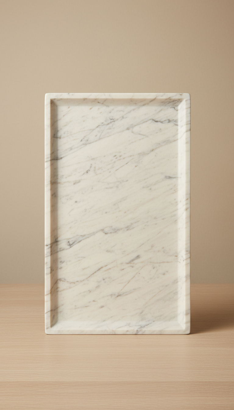 Marble Serving Platter with Subtle Veining