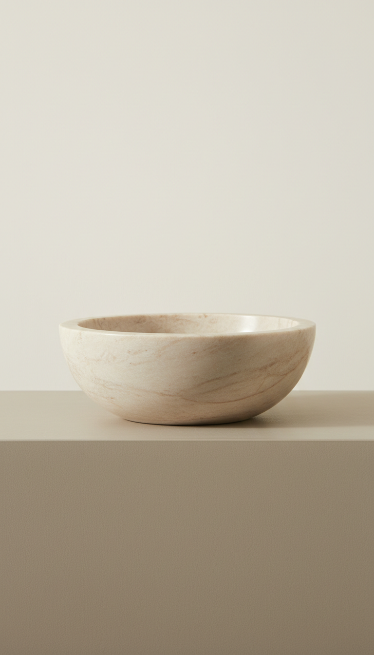 Marble Accent Bowl with Veined Finish