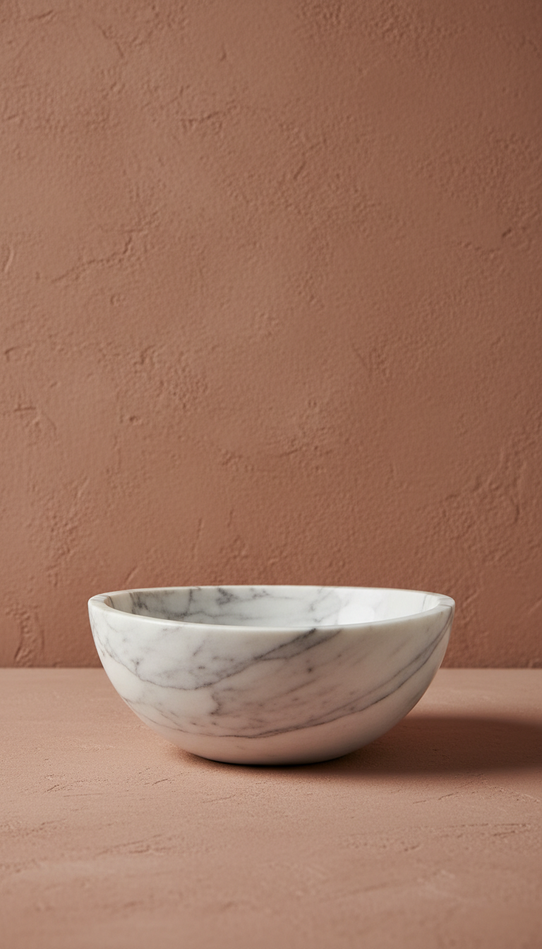 Natural Clay Marble Decorative Bowl