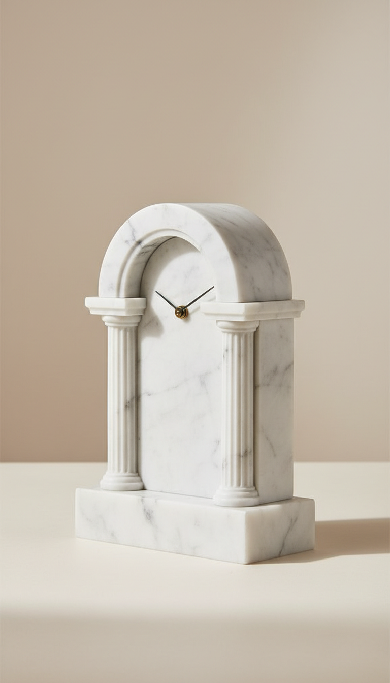 Refined Marble Table Clock